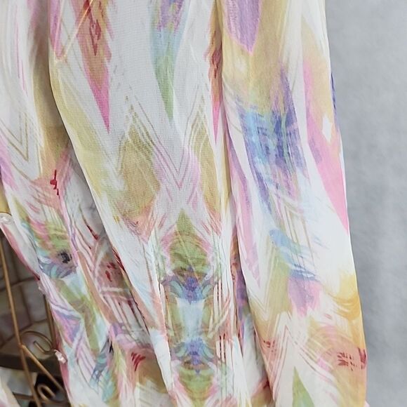 Peter Nygard Size 12 Sheer Chiffon Shacket - Picture 6 of 10